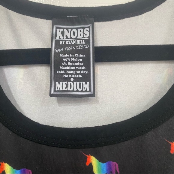 Men’s Black Tank Top with Rainbow Unicorns - Picture 4 of 4